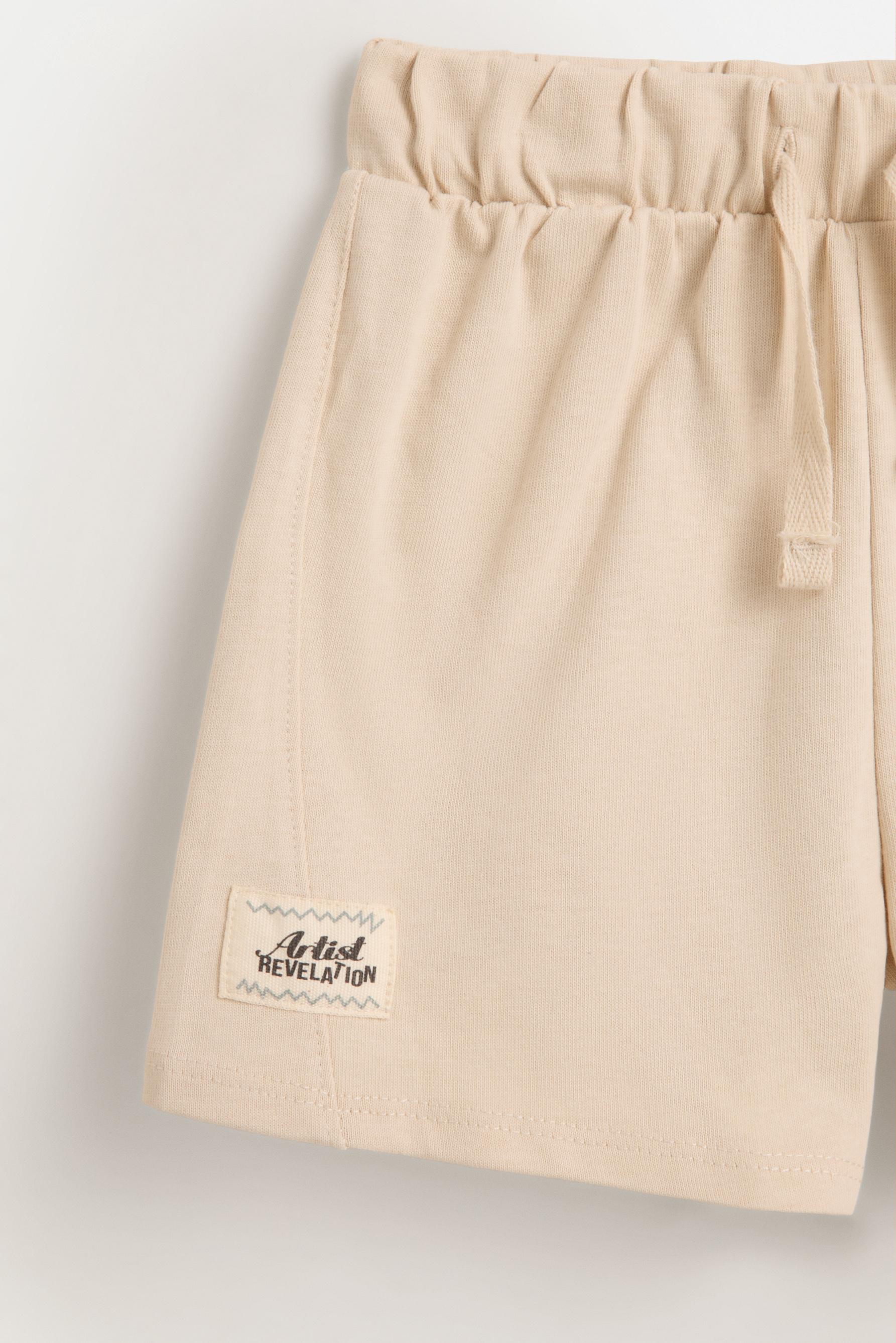 Heavy T-shirt and Bermuda shorts co-ord — ECRU