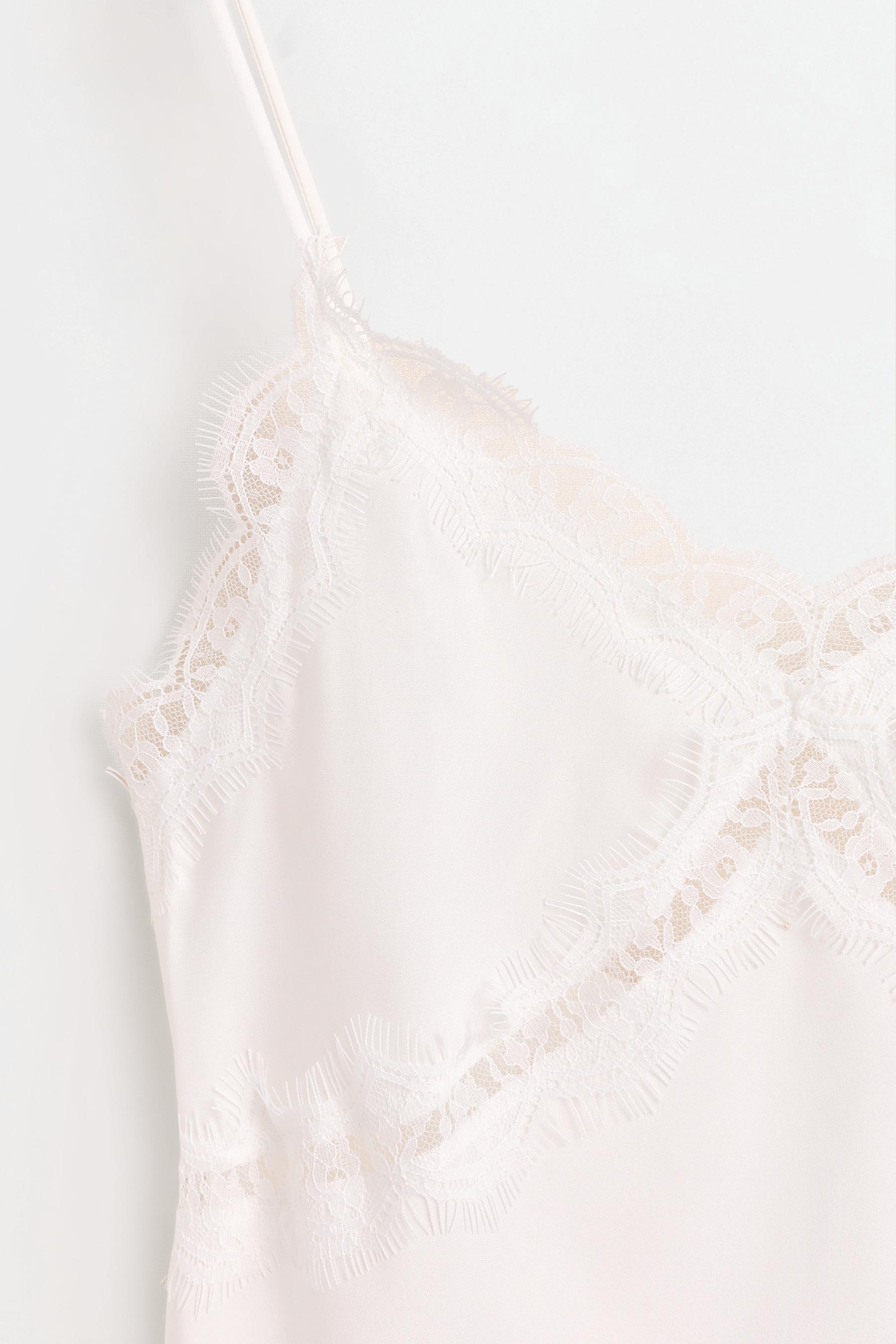 Asymmetrical satin camisole — OFF WHITE