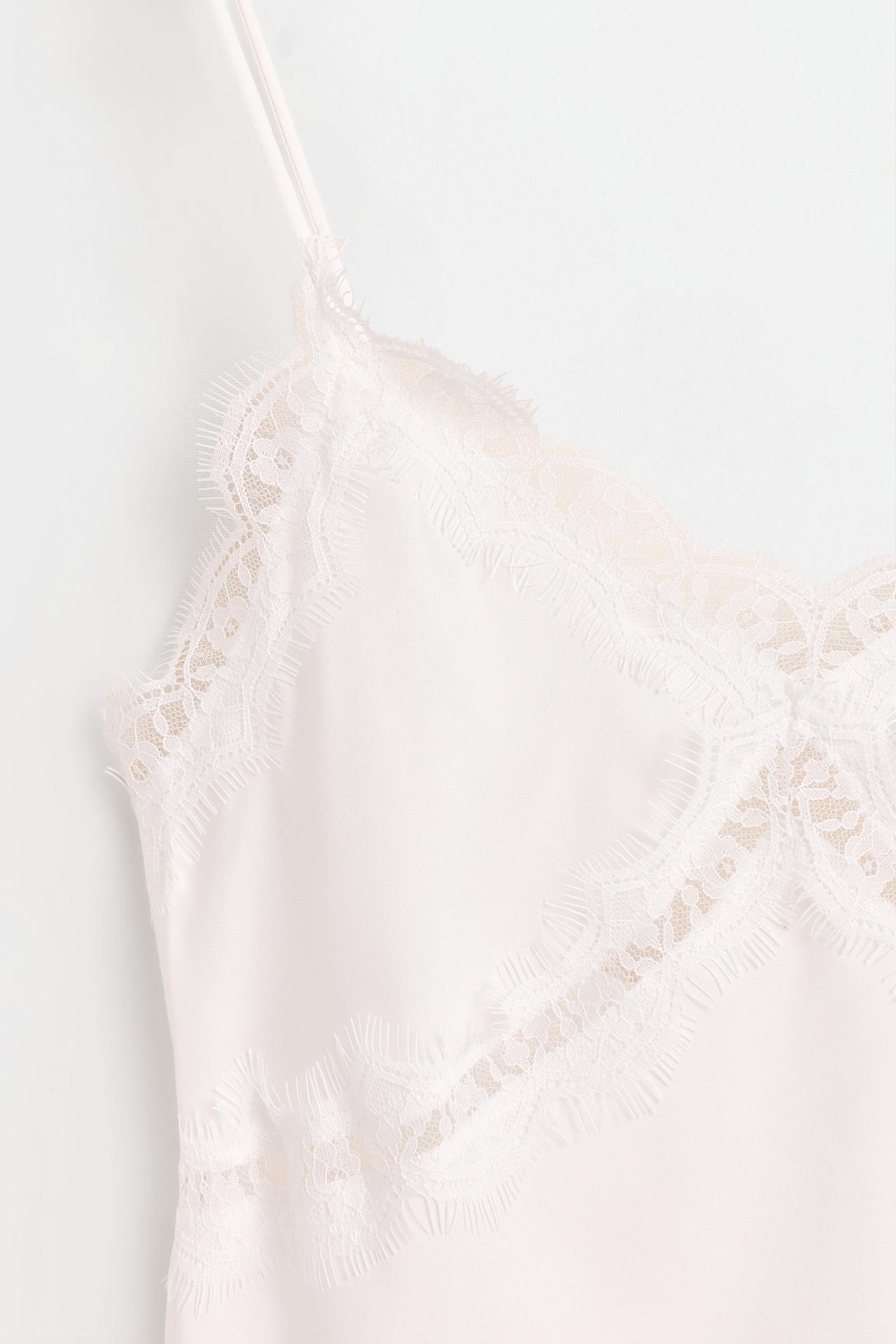 Asymmetrical satin camisole — OFF WHITE