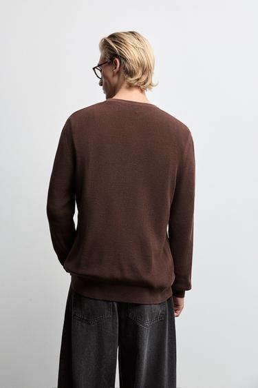 Textured sweater — BROWN 4