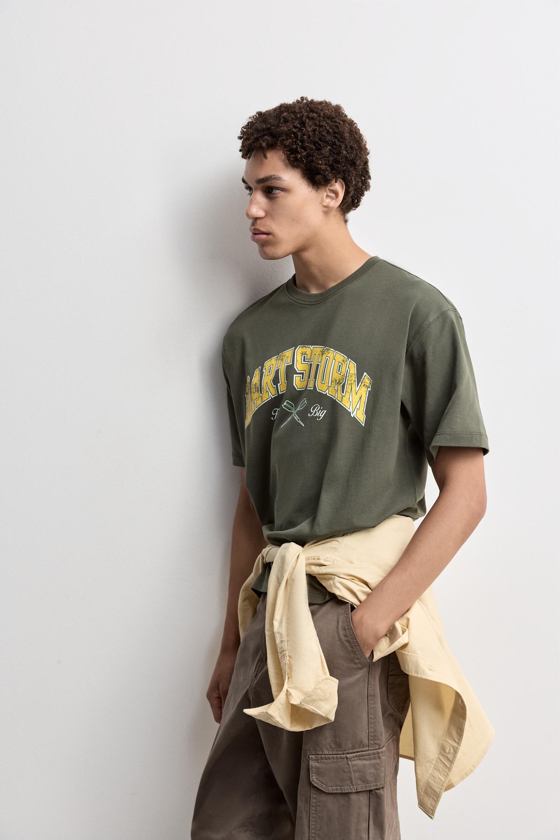 Oversize printed T-shirt — PALE GREEN
