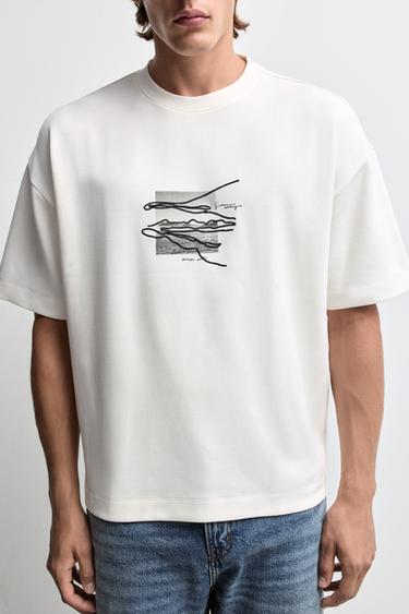 Printed interlock T-shirt — OFF WHITE 3