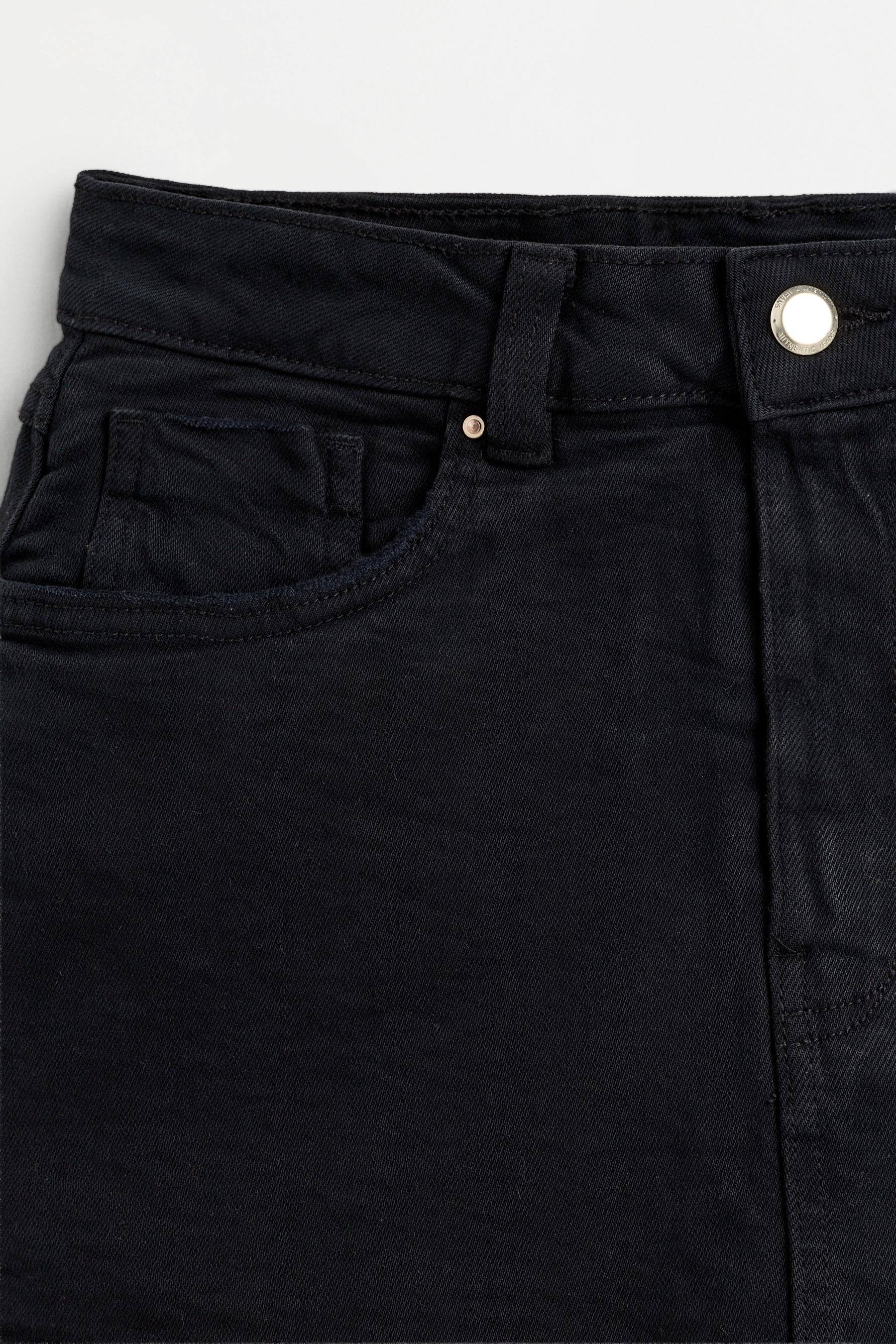 Denim skort — BLACK
