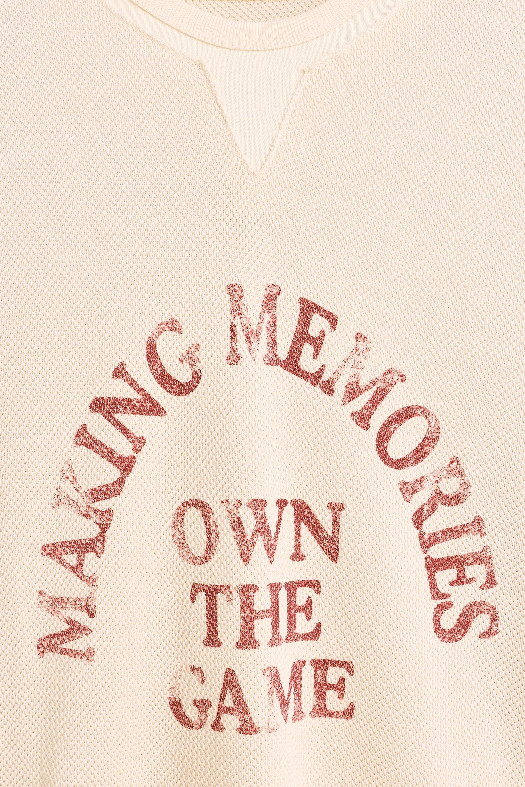 Double-collar printed T-shirt — SAND