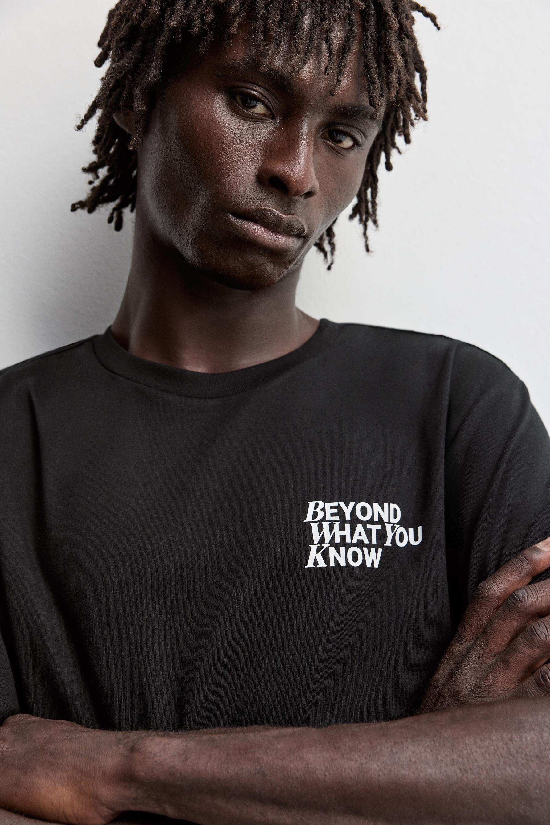 Printed T-shirt — BLACK
