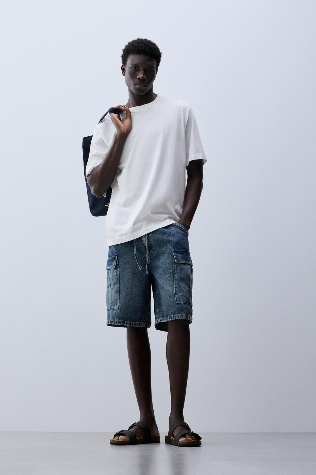 Denim cargo Bermudas