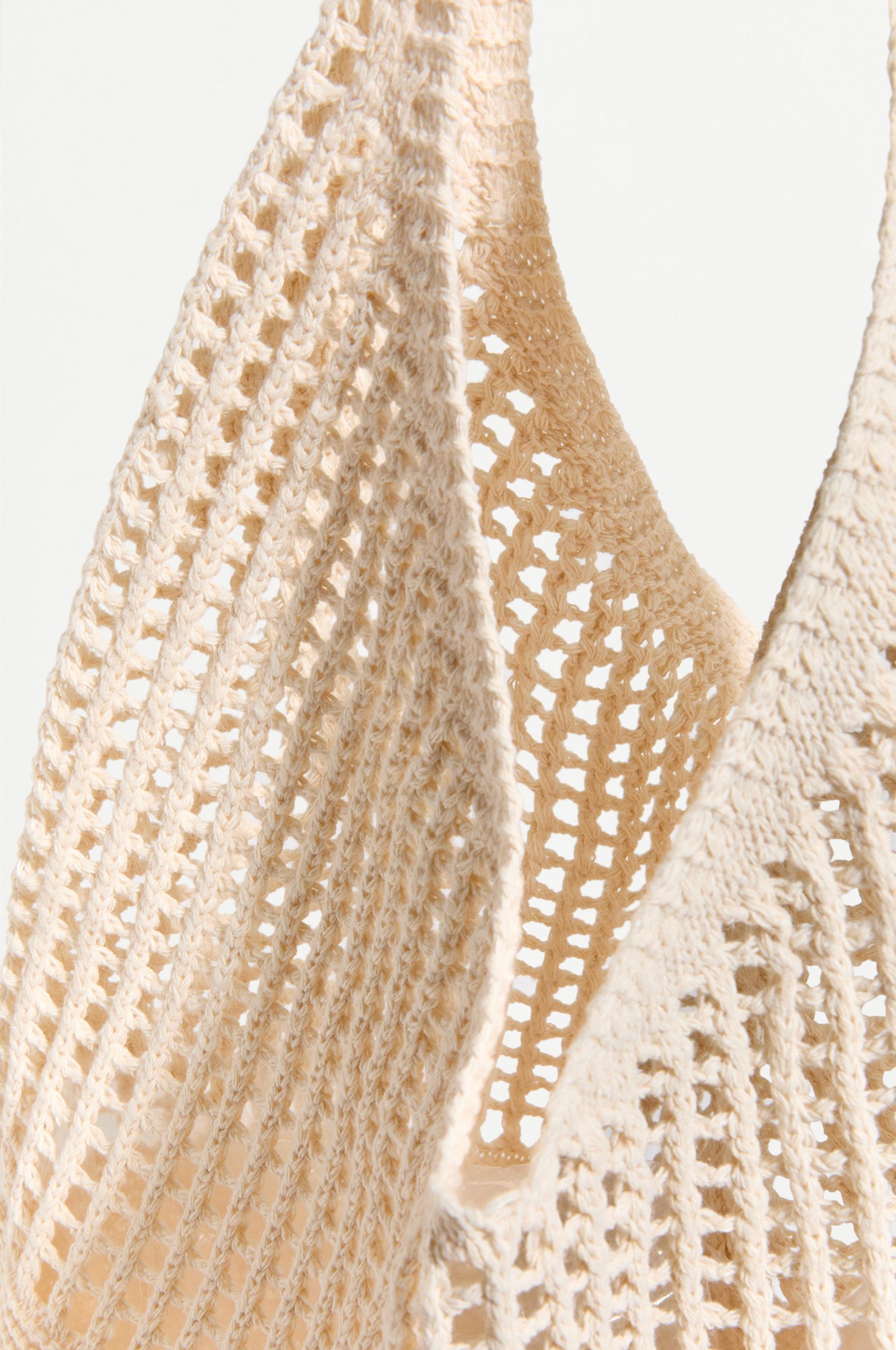 Crochet shopper bag — ECRU