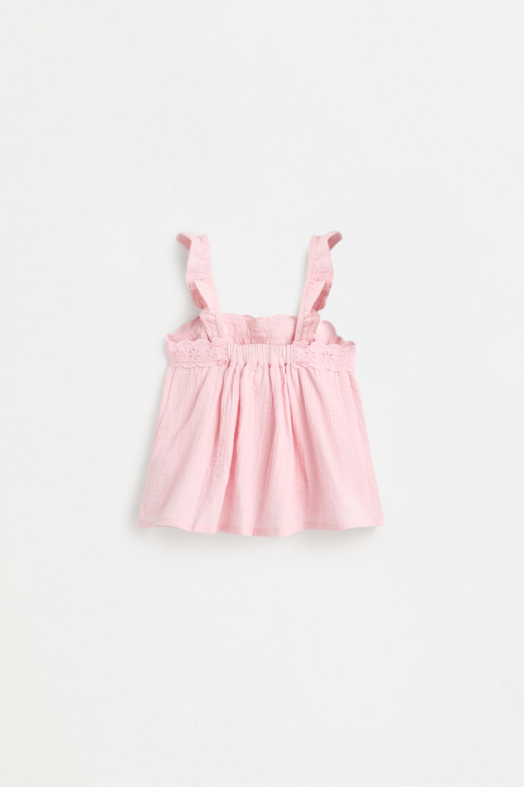 Double gauze strappy top — PINK