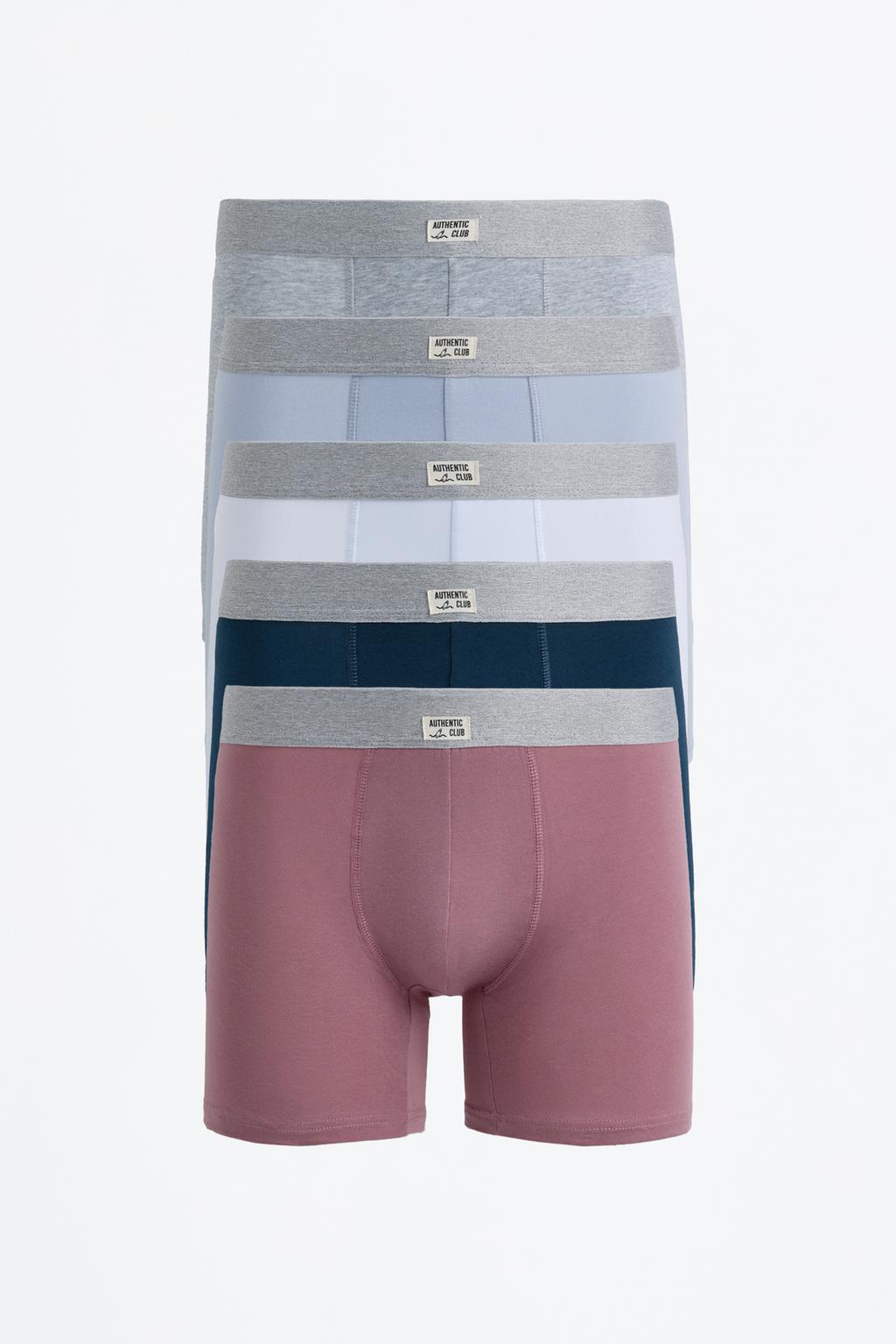 5-pack of long plain boxers