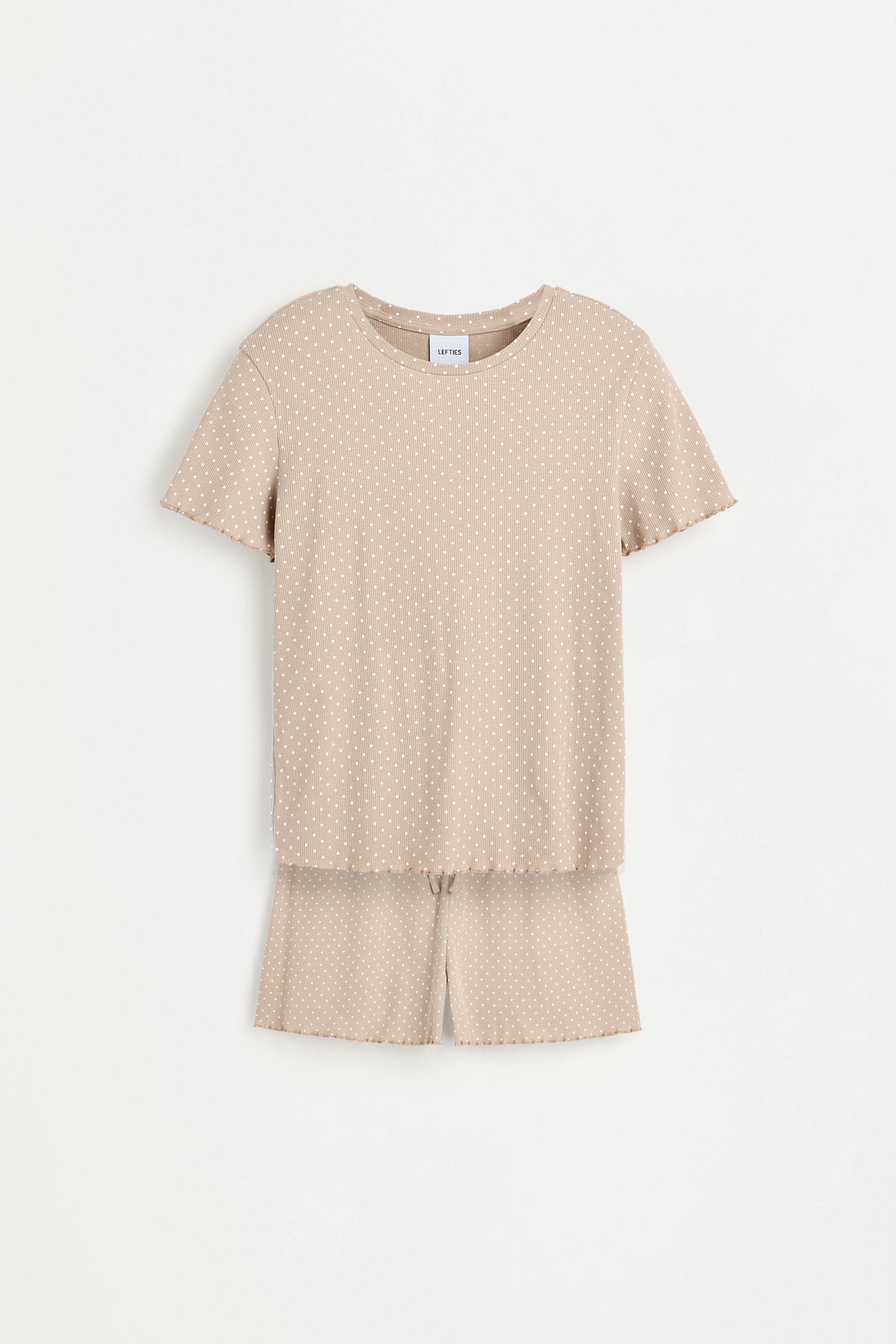 Short printed pyjamas — LIGHT BEIGE