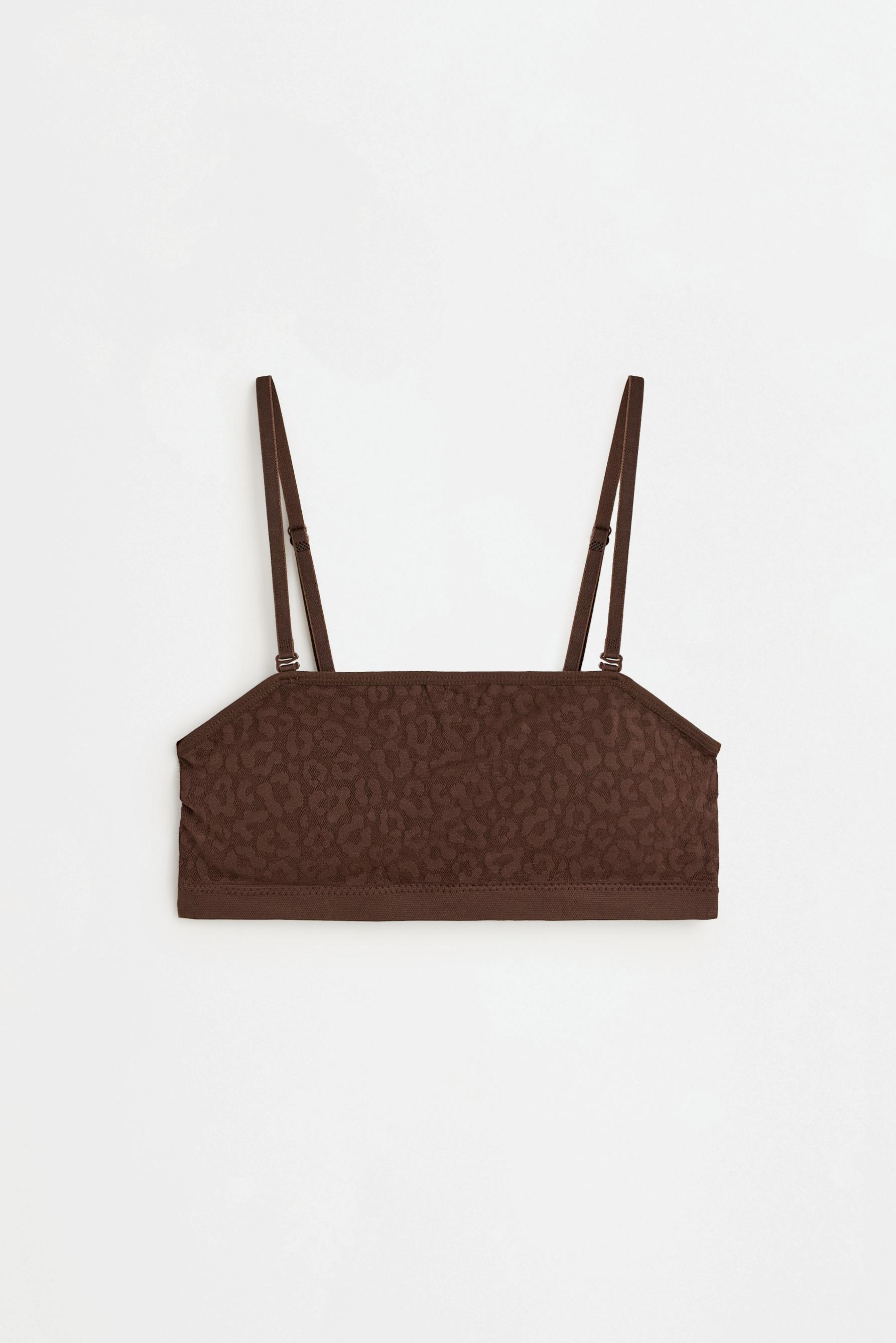 Animal jacquard seamless bras (2-pack) — BROWN/WHITE