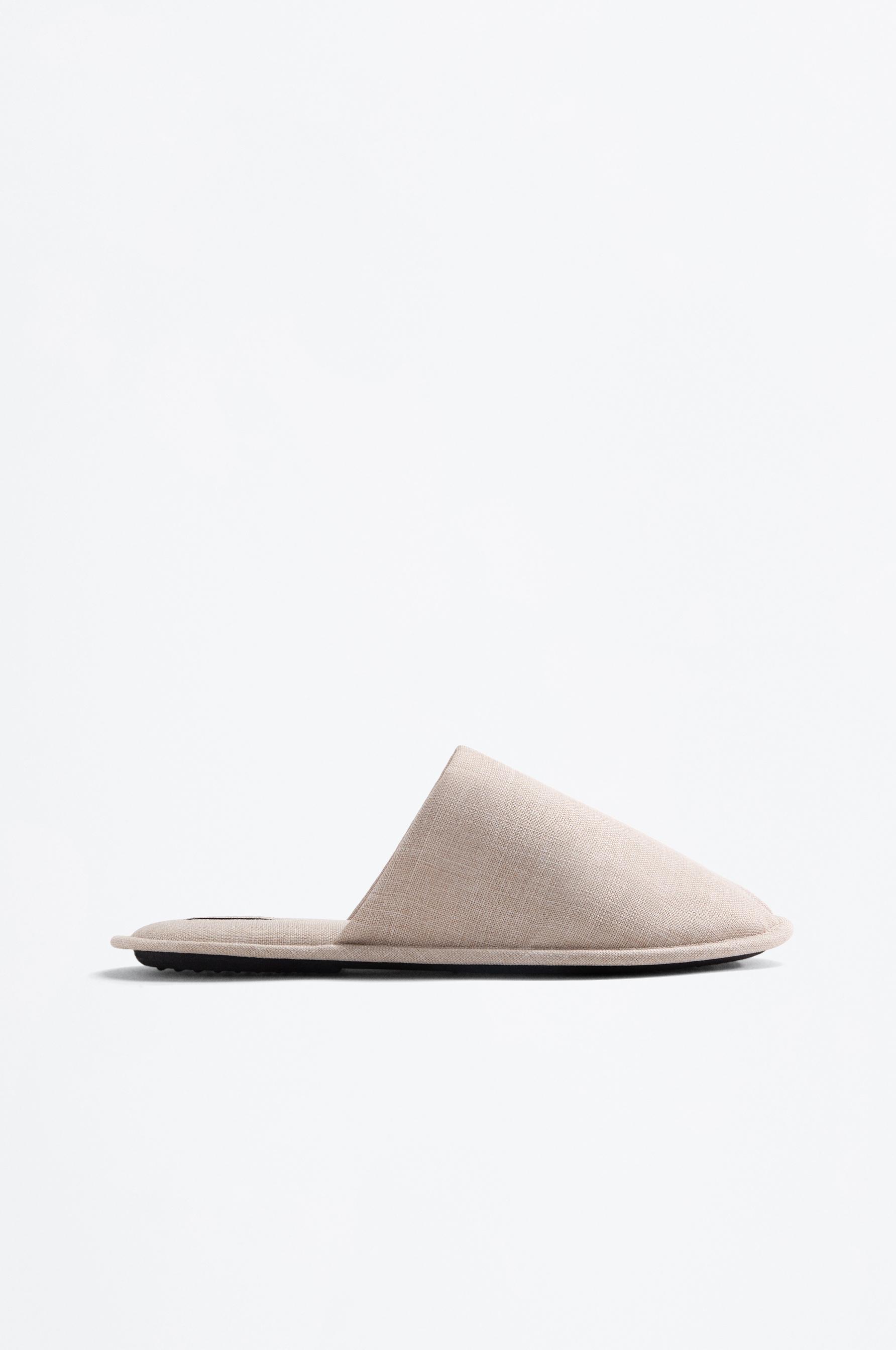 Fabric house slippers — BEIGE