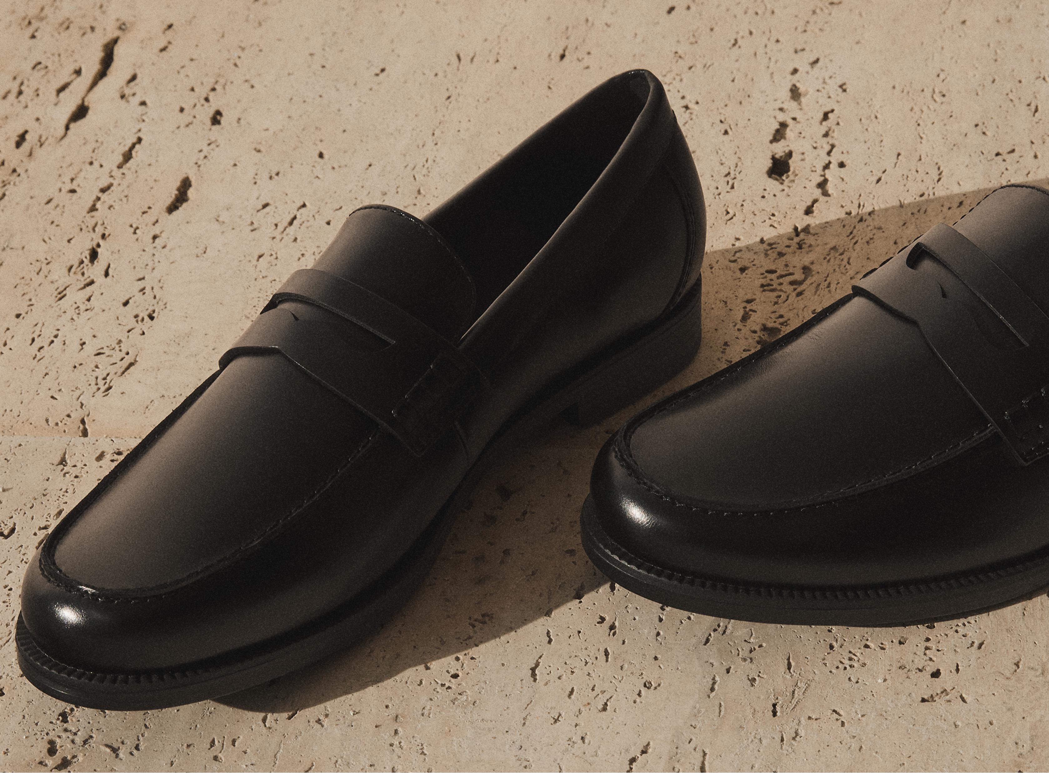 Tailored Penny Loafers — BLACK
