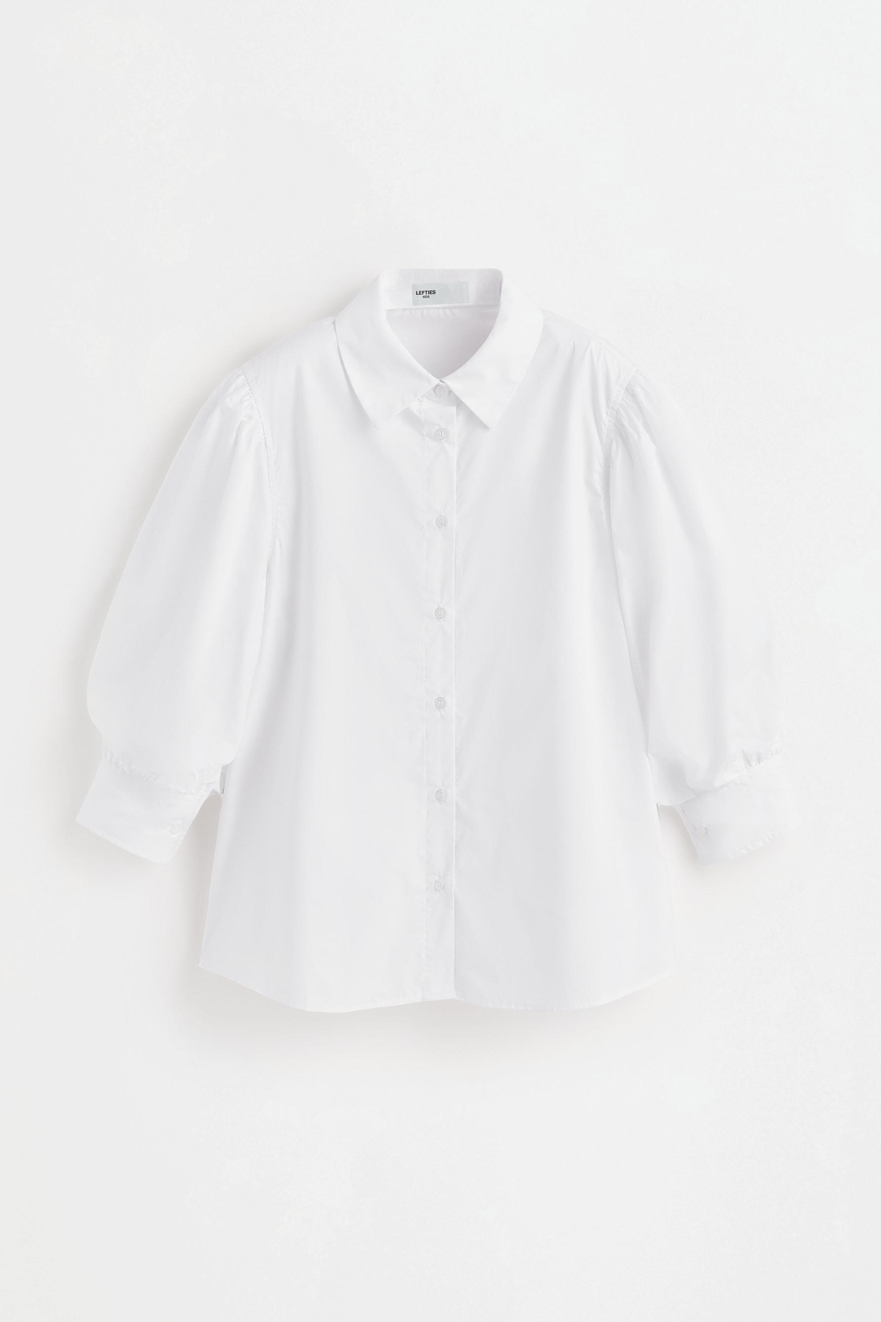 Balloon sleeve blouse — WHITE