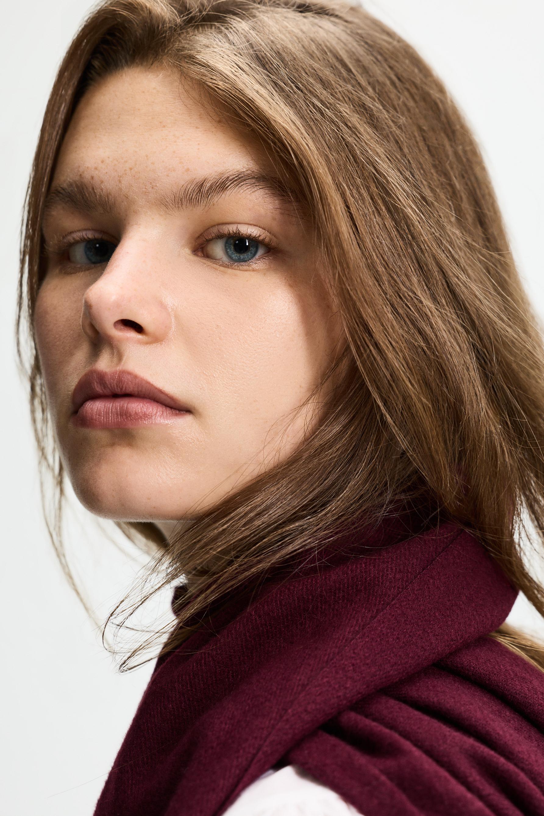 Fine plain scarf — BURGUNDY