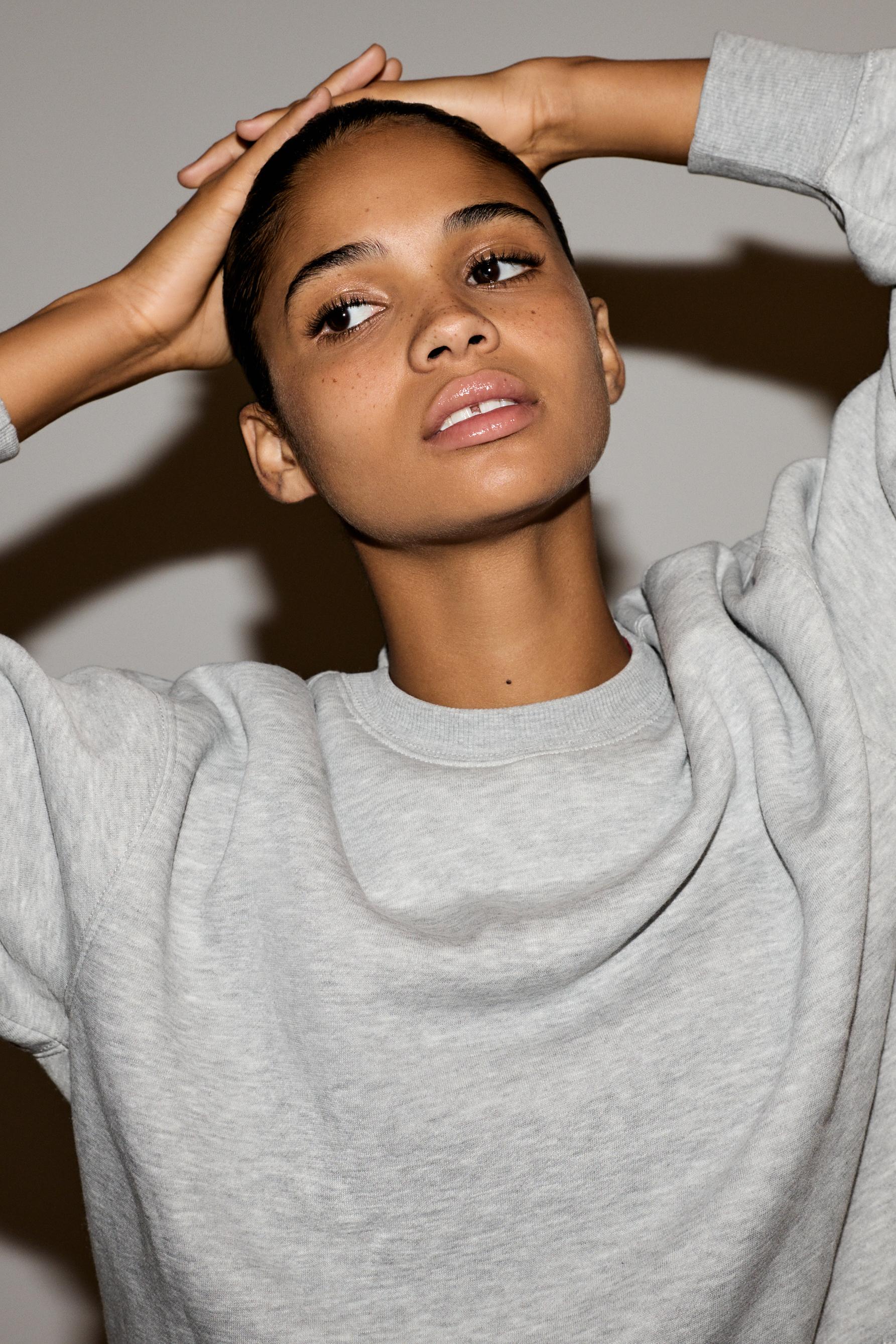 Basic tracksuit sweatshirt — GREY MARL