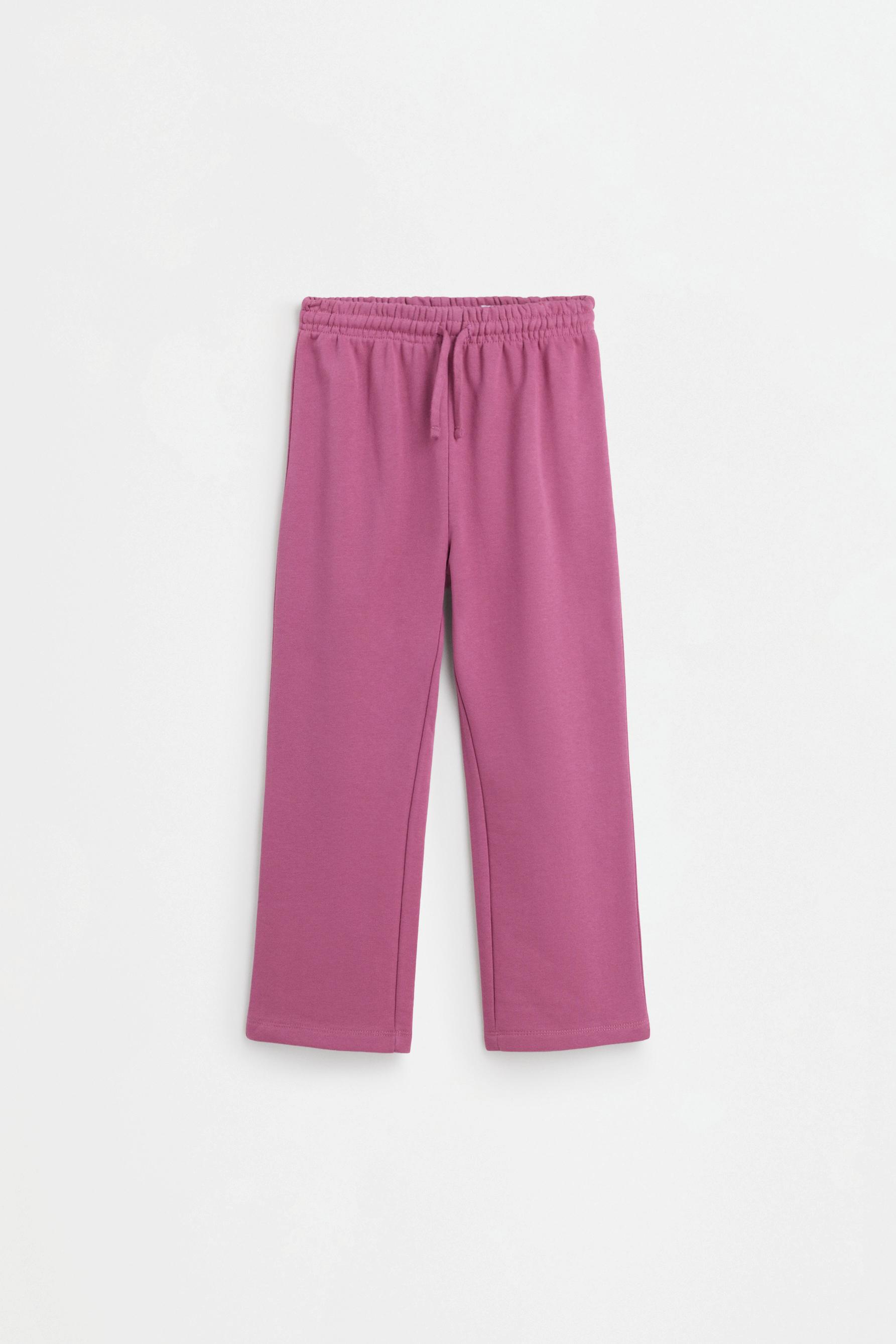 Straight plush trousers — DARK PINK