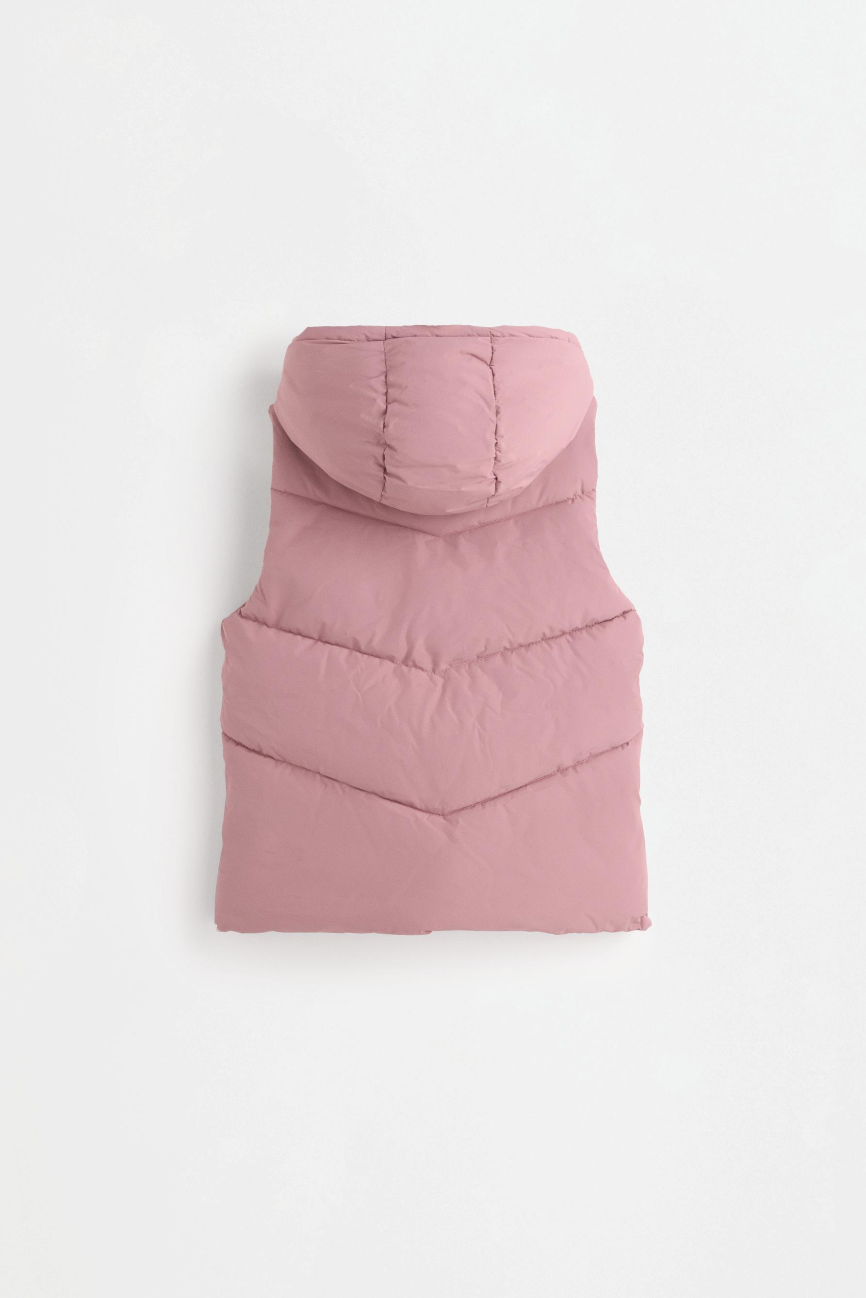 Long padded gilet — BEIGE