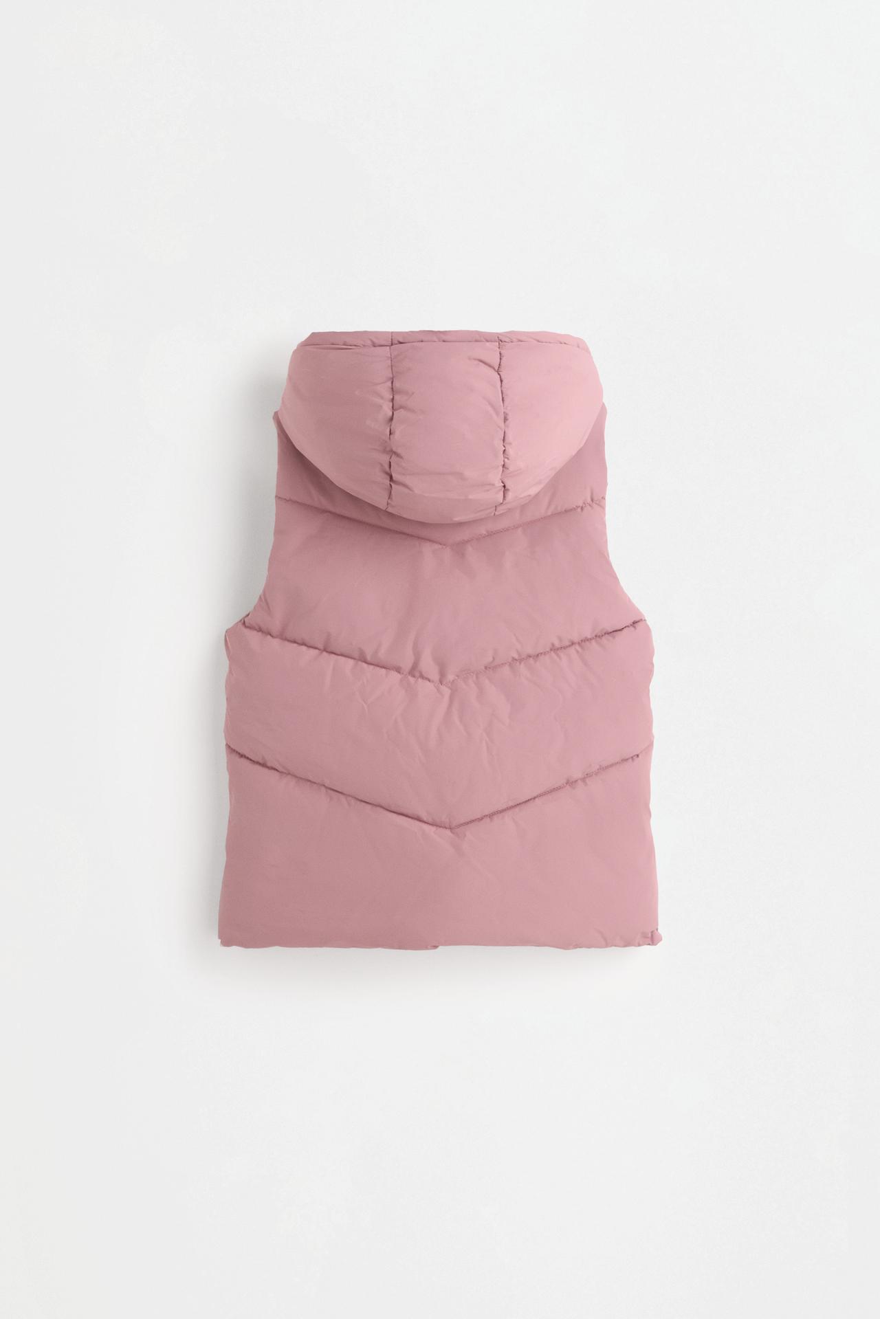 Long padded gilet — BEIGE