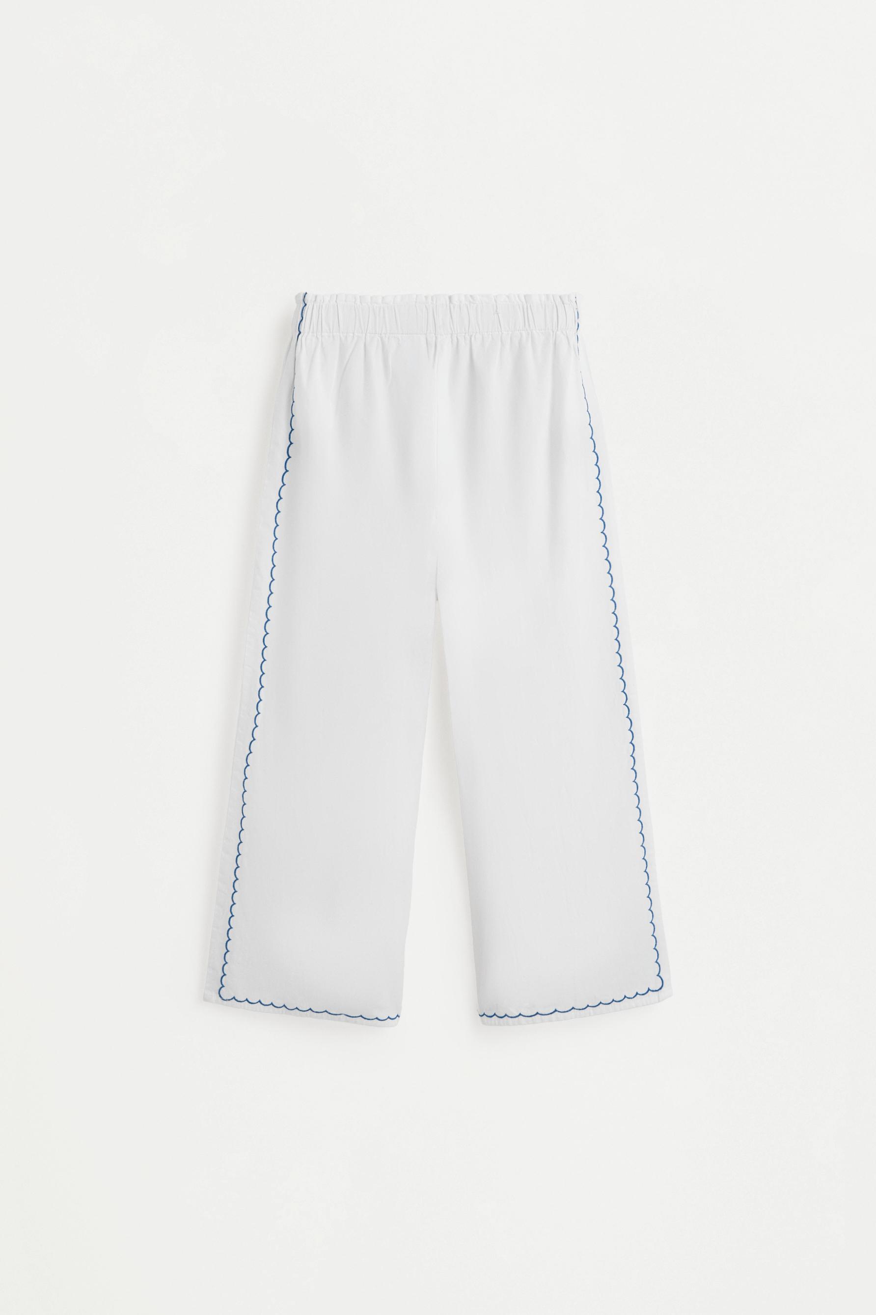 Embroidered culottes — WHITE