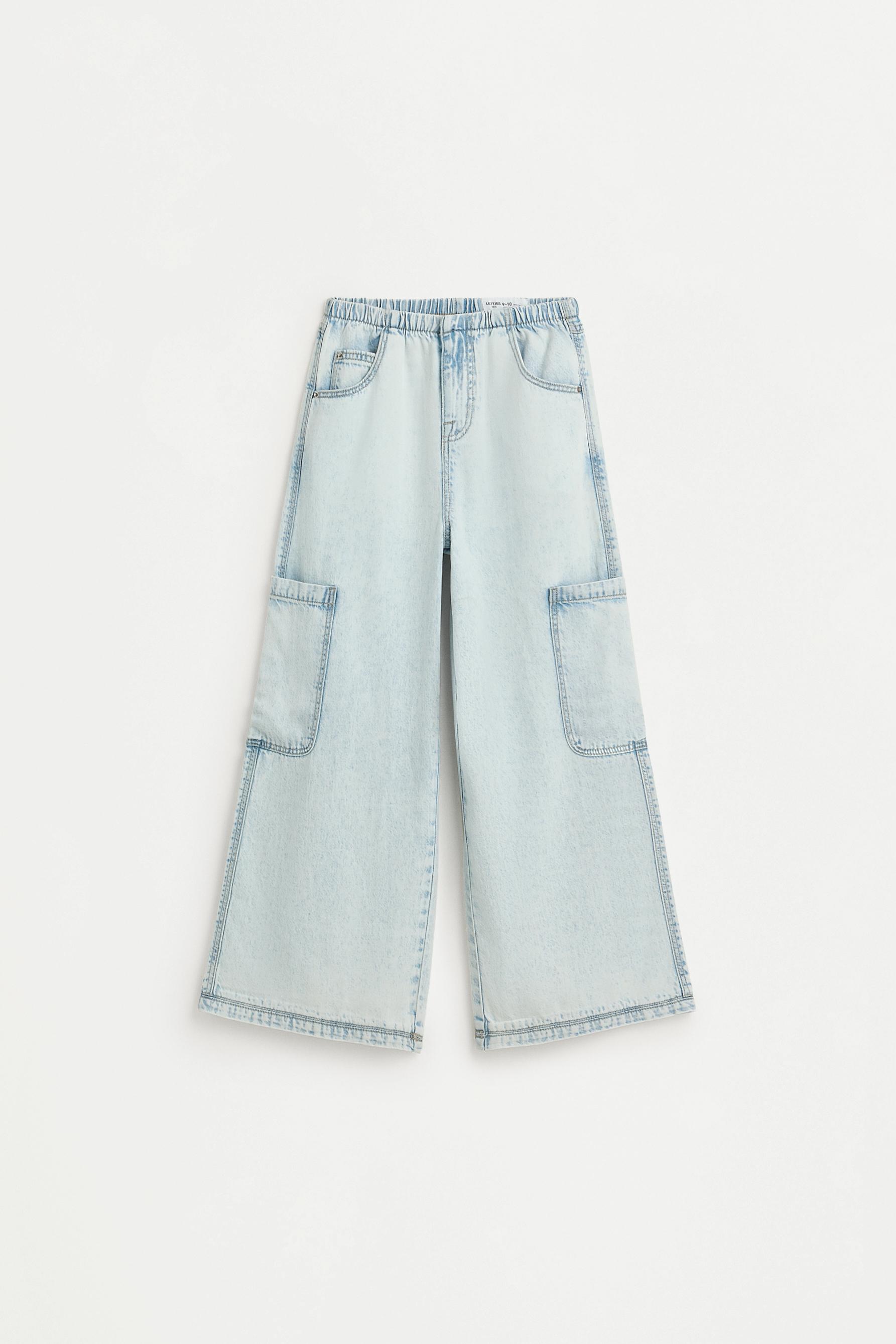 Wide-leg cargo jeans — FADED SKY BLUE