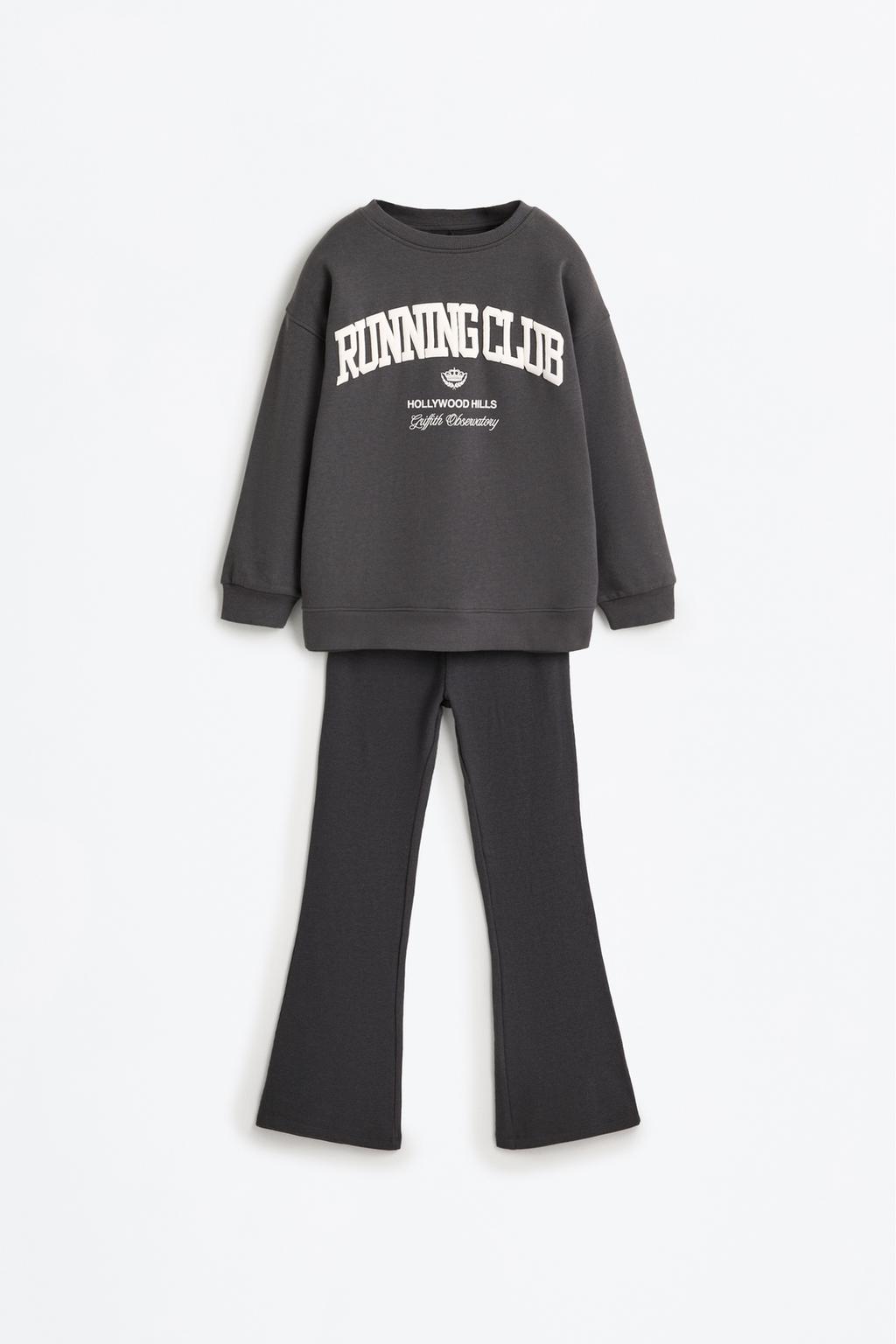 Conxunto suadoiro e leggings flare