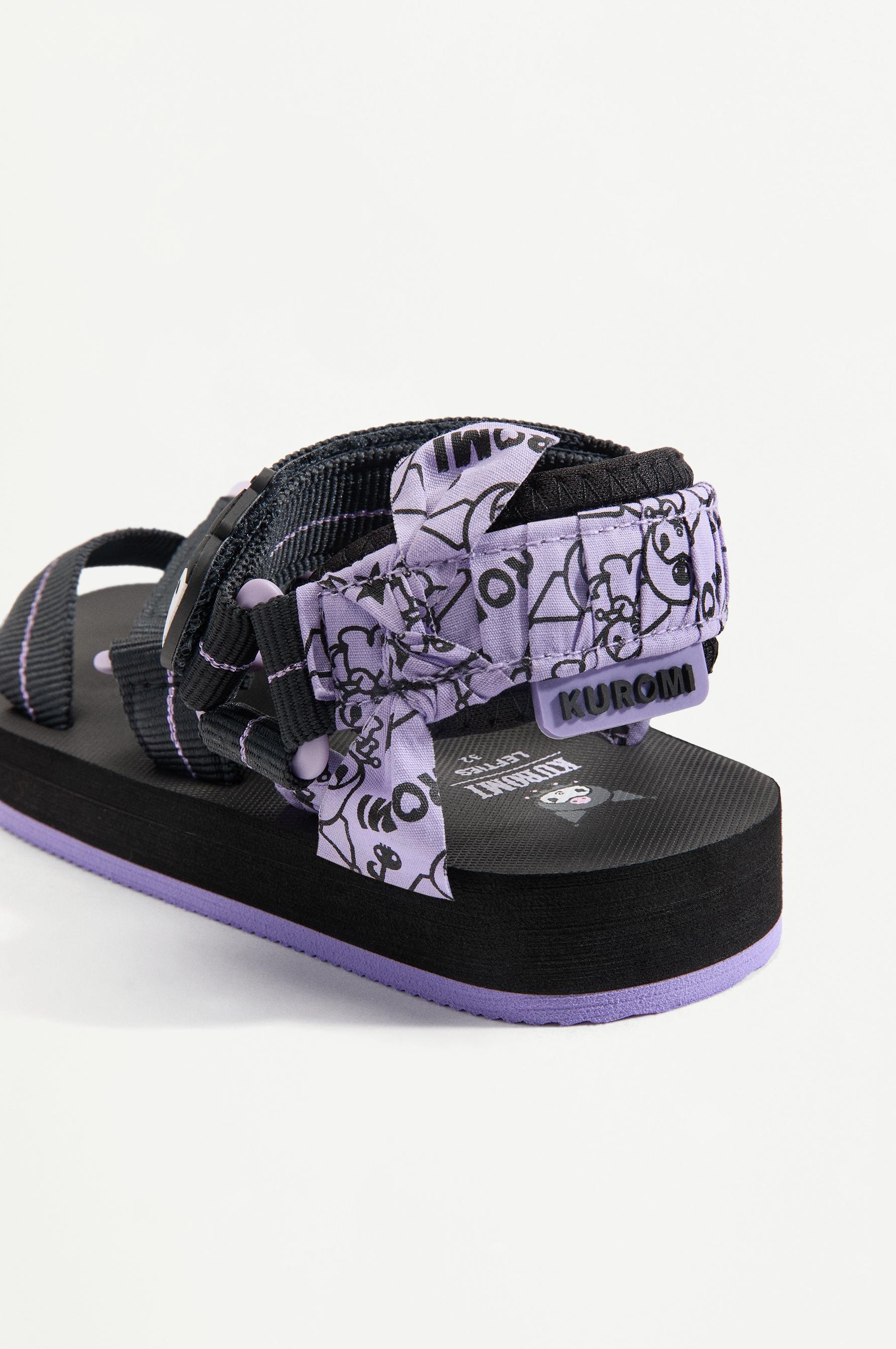 KUROMI ©SANRIO CASUAL SANDALS — BLACK