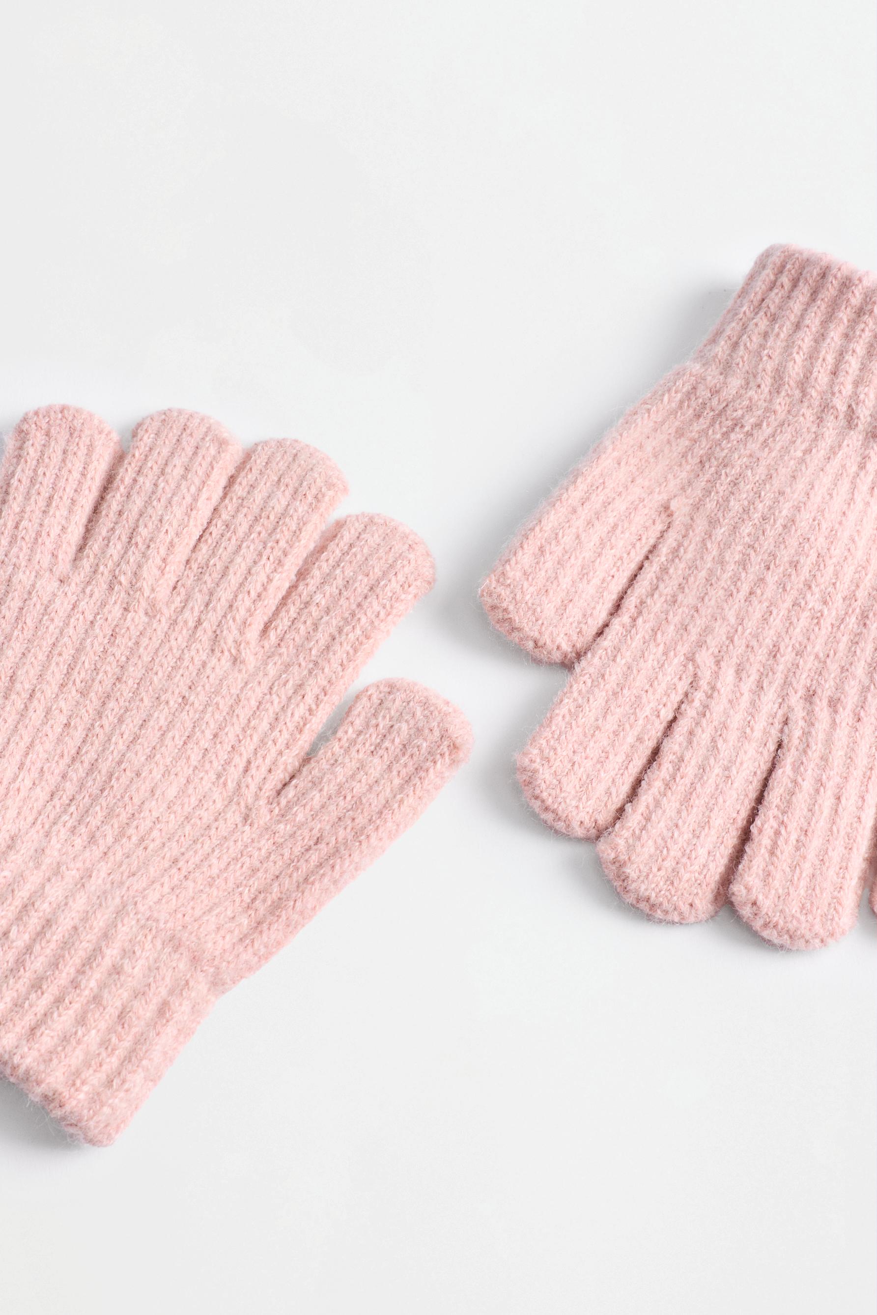 Knit gloves — PINK