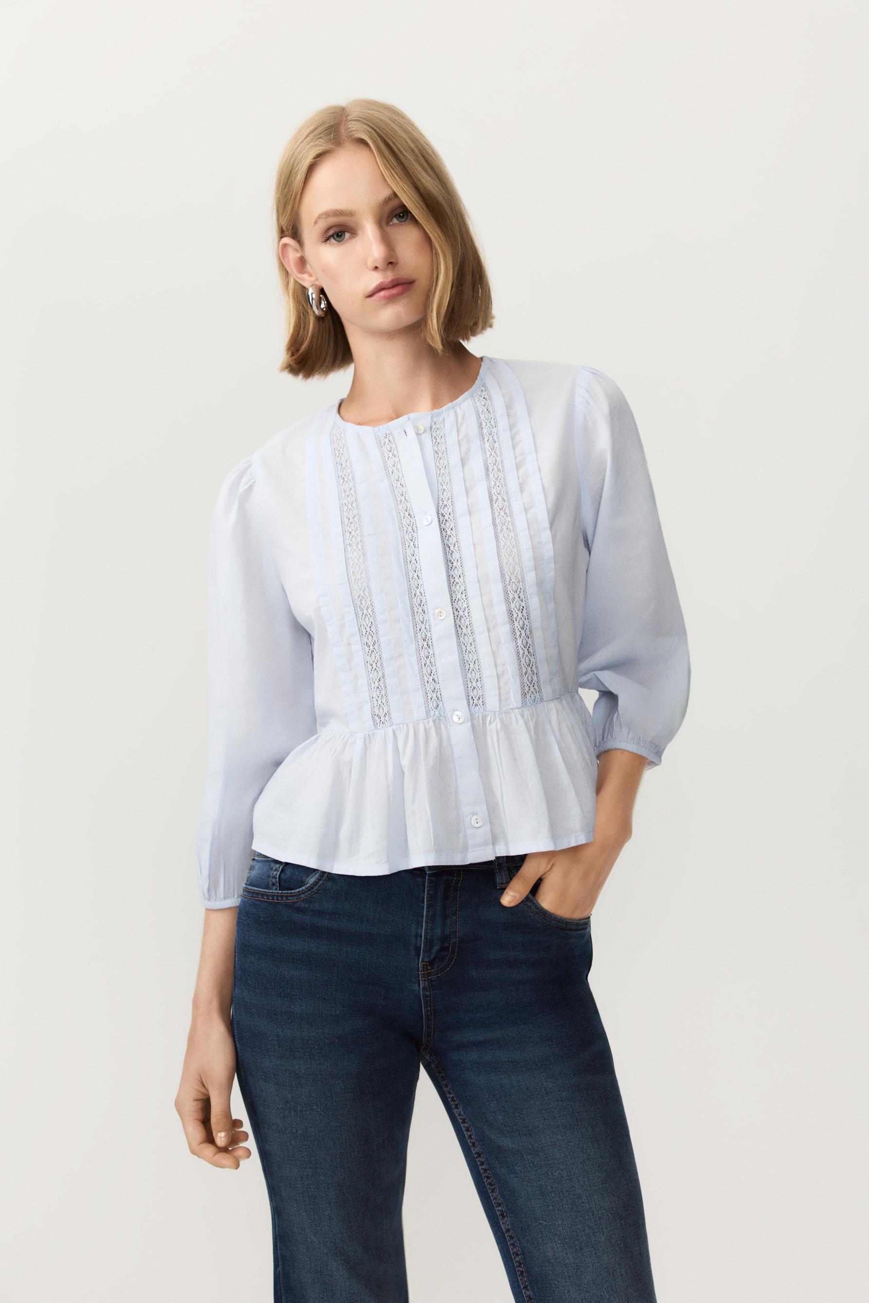 Camisa peplum encaje